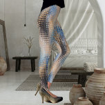 Abstrakt Art Blue Gray Beige Muster Leggings<br><div class="desc">Stilvolle Leggings mit abstraktem technologischem Design mit blauen,  grauen und beigen Punkten</div>