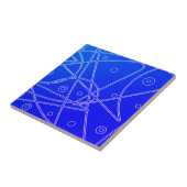 Abstrakt Art Blue Lines Circles Minimalismus Fliese (Seite)