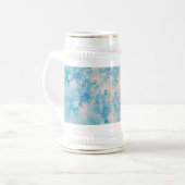 Abstrakt Art Blue Mediation Bierglas (Vorderseite Links)