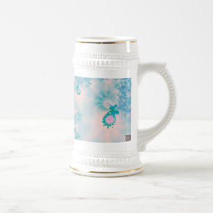 Abstrakt Art Blue Mediation Bierglas