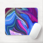 Abstrakt Art Blue N Pink Leaf Mouse Pad Mousepad (Mit Mouse)