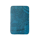 Abstrakt Art Blue Pattern Badematte (Vorderseite Vertikal)