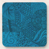 Abstrakt Art Blue Pattern Getränkeuntersetzer (Vorderseite)