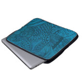 Abstrakt Art Blue Pattern Laptopschutzhülle (Vorne Knopf)