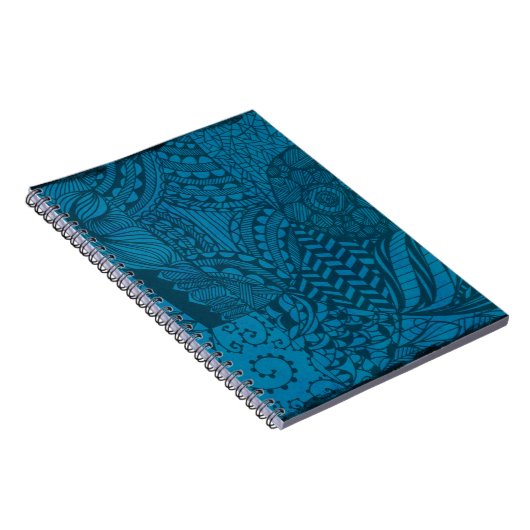 Abstrakt Art Blue Pattern Notizblock (Rechte Seite)