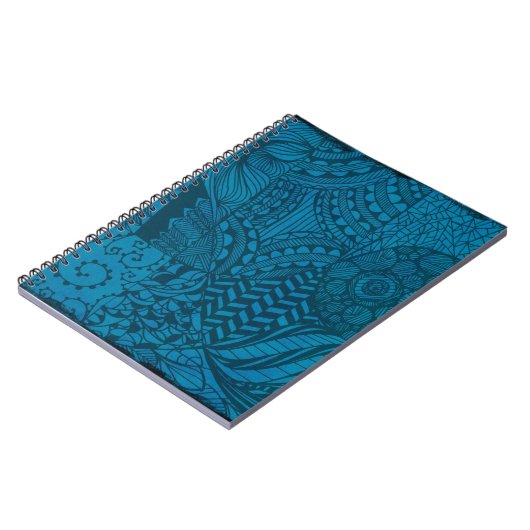Abstrakt Art Blue Pattern Notizblock (Linke Seite)