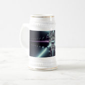 Abstrakt Art Blue Star Bierglas (Vorderseite Links)