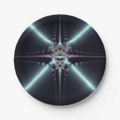 Abstrakt Art Blue Star Pappteller (Vorderseite)