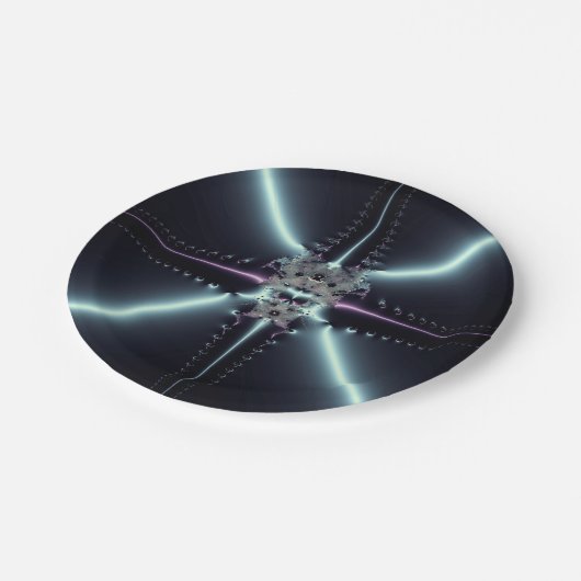 Abstrakt Art Blue Star Pappteller (Schrägansicht)