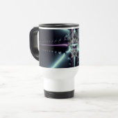 Abstrakt Art Blue Star Reisebecher (Vorderseite Links)