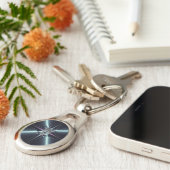 Abstrakt Art Blue Star Schlüsselanhänger (Seite)