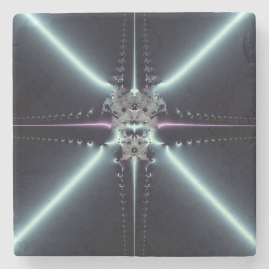 Abstrakt Art Blue Star Steinuntersetzer (Vorderseite)