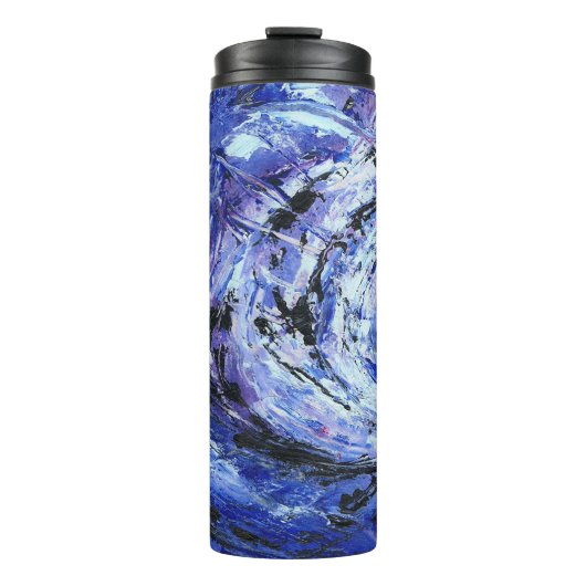 Abstrakt Art Blue Thermosbecher (Vorderseite)