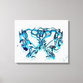 Abstrakt Art Blue und Aquamarin Leinwanddruck