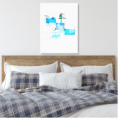 Abstrakt Art Blue und Grau Green Leinwanddruck (Insitu (Schlafzimmer))