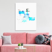 Abstrakt Art Blue und Grau Green Leinwanddruck (Insitu (Wohnzimmer))