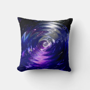 Abstrakt Art Blue Wave Swirl Kissen