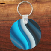 Abstrakt Art Blue Waves Schlüsselanhänger (Vorderseite)