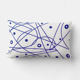 Abstrakt Art Blue White Lines Circles Minimalismus Lendenkissen