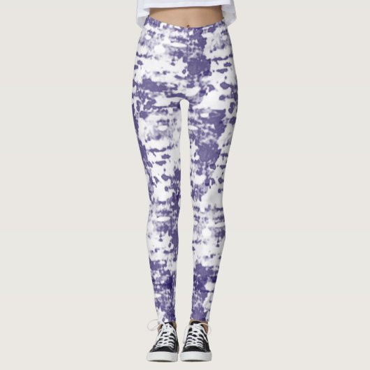 Abstrakt Art Blue White Minimalismus Leggings (Vorderseite)