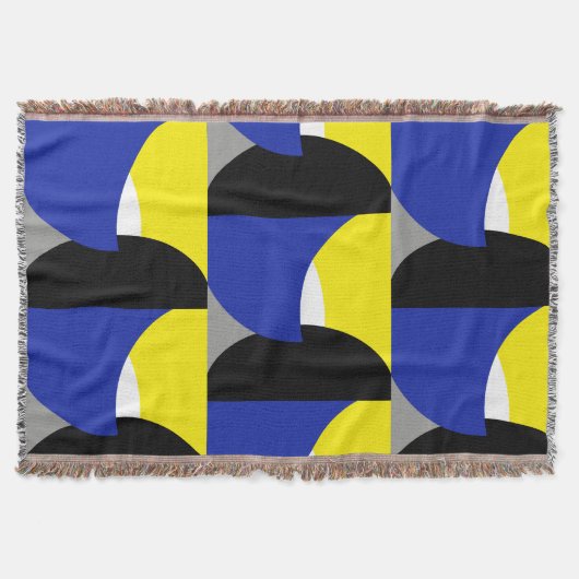 Abstrakt Art Blue Yellow Black Blankon Decke (Vorderseite)