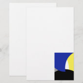 Abstrakt Art Blue Yellow Briefpapier (Vorne/Hinten)