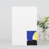 Abstrakt Art Blue Yellow Briefpapier (Stehend Vorderseite)