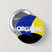 Abstrakt Art Blue Yellow Button (Vorne & Hinten)