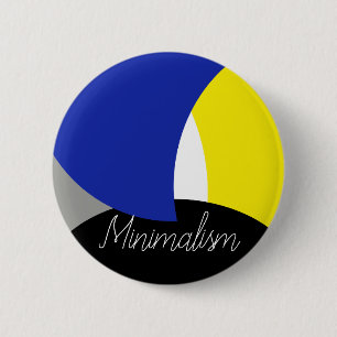Abstrakt Art Blue Yellow Button