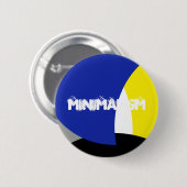 Abstrakt Art Blue Yellow Button (Vorne & Hinten)