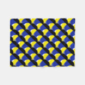 Abstrakt Art Blue Yellow Fleecedecke (Vorderseite (Horizontal))