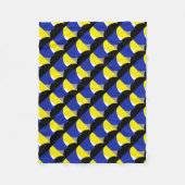 Abstrakt Art Blue Yellow Fleecedecke (Vorderseite)