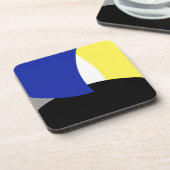 Abstrakt Art Blue Yellow Getränkeuntersetzer (Linke Seite)
