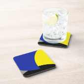 Abstrakt Art Blue Yellow Getränkeuntersetzer (Rechte Seite)