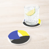 Abstrakt Art Blue Yellow Getränkeuntersetzer (Seite)