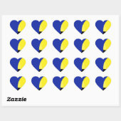 Abstrakt Art Blue Yellow Herz-Aufkleber (Blatt)