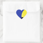 Abstrakt Art Blue Yellow Herz-Aufkleber (Tasche)