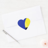 Abstrakt Art Blue Yellow Herz-Aufkleber (Umschlag)