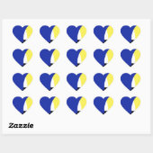 Abstrakt Art Blue Yellow Herz-Aufkleber (Blatt)