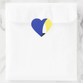 Abstrakt Art Blue Yellow Herz-Aufkleber (Tasche)