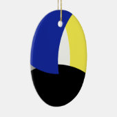 Abstrakt Art Blue Yellow Keramik Ornament (Rechts)