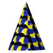 Abstrakt Art Blue Yellow Partyhütchen (Rückseite)
