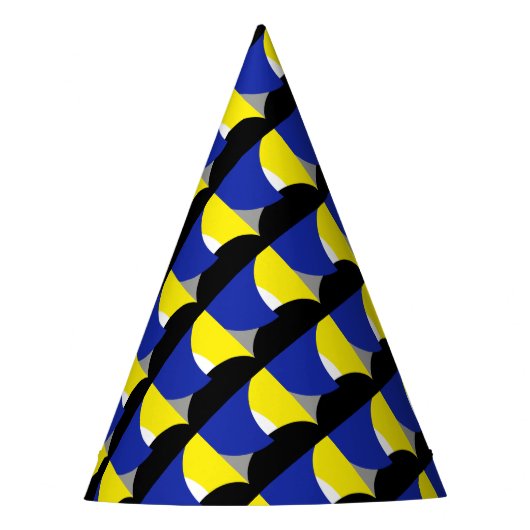 Abstrakt Art Blue Yellow Partyhütchen (Vorderseite)