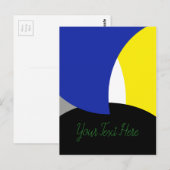 Abstrakt Art Blue Yellow Postkarte (Vorne/Hinten)