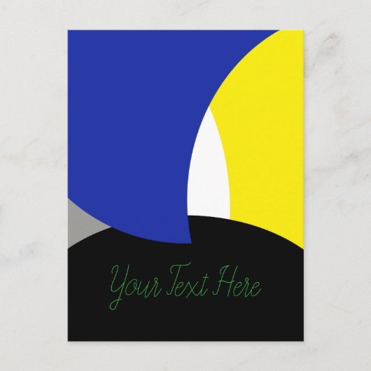Abstrakt Art Blue Yellow Postkarte (Vorderseite)