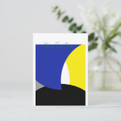 Abstrakt Art Blue Yellow Postkarte (Stehend Vorderseite)