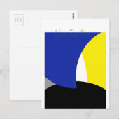 Abstrakt Art Blue Yellow Postkarte (Vorne/Hinten)