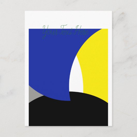 Abstrakt Art Blue Yellow Postkarte (Vorderseite)
