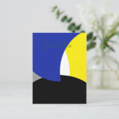 Abstrakt Art Blue Yellow Postkarte (Stehend Vorderseite)
