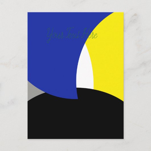 Abstrakt Art Blue Yellow Postkarte (Vorderseite)